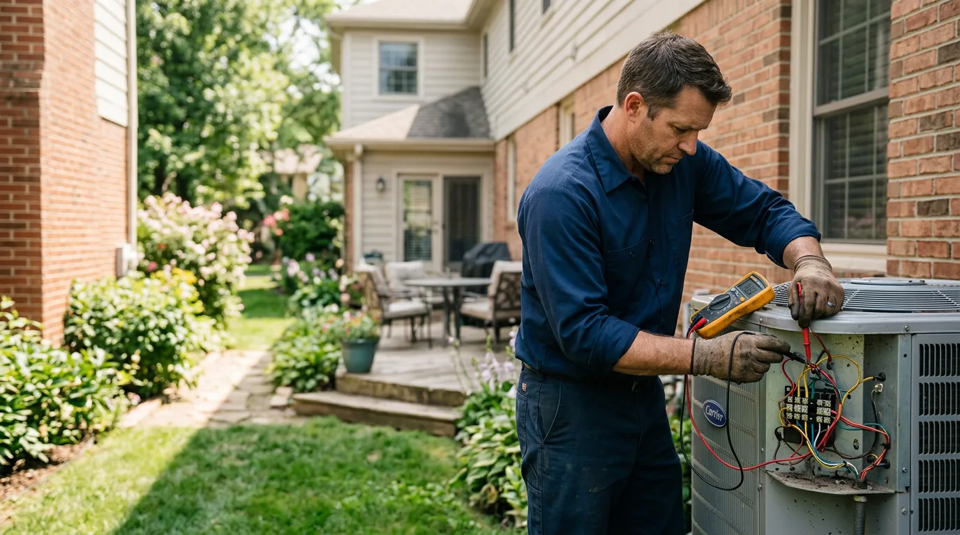HVAC technician working near Saint John, IN